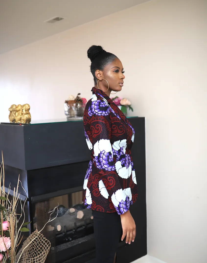 Madie African Print Blazer