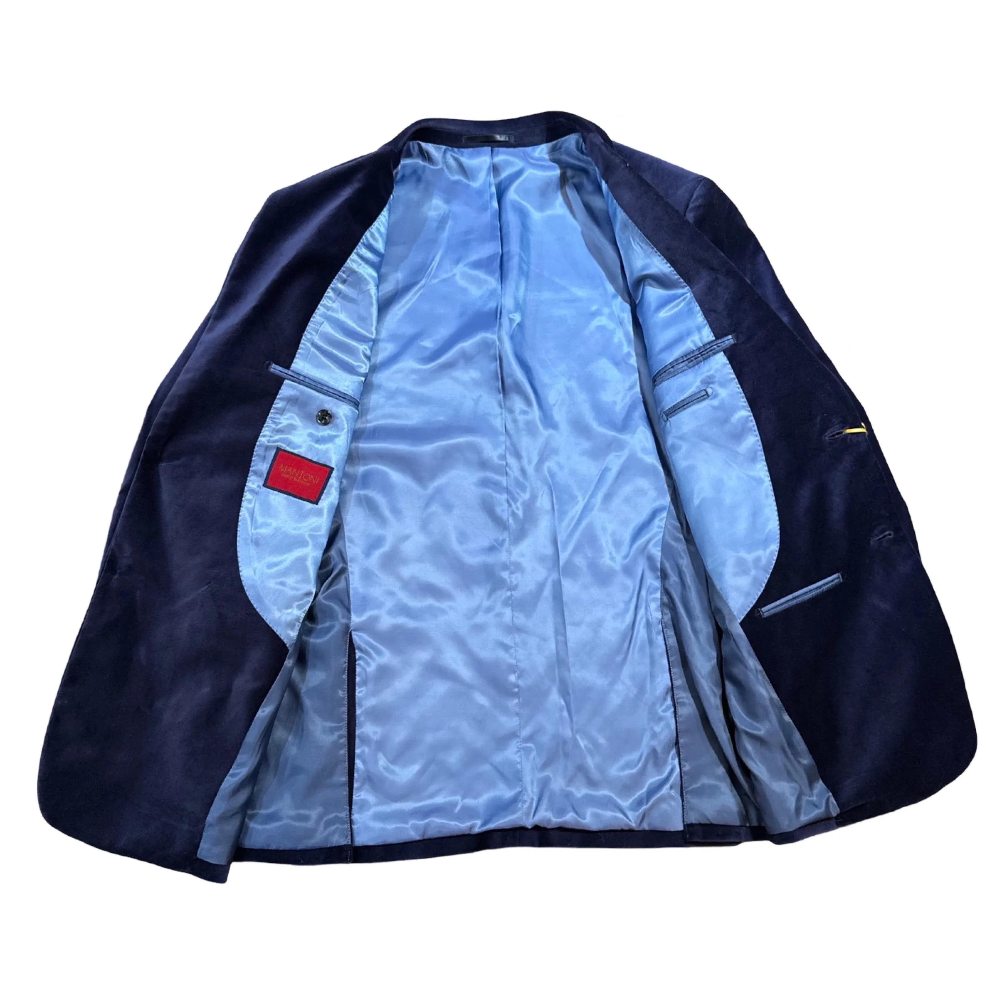 Mantoni Men's Blue Velvet Blazer