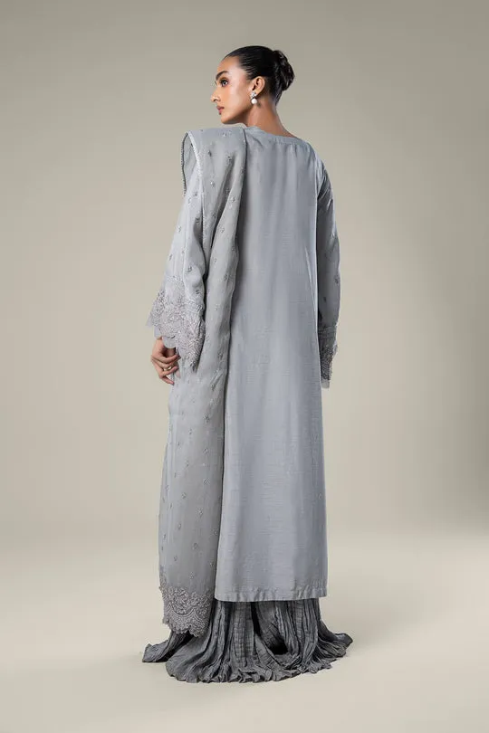 Maria.B | 2 Pc Embroidered Raw Silk Suit '24 | MB-WF24-10
