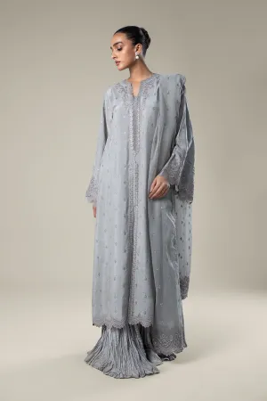 Maria.B | 2 Pc Embroidered Raw Silk Suit '24 | MB-WF24-10