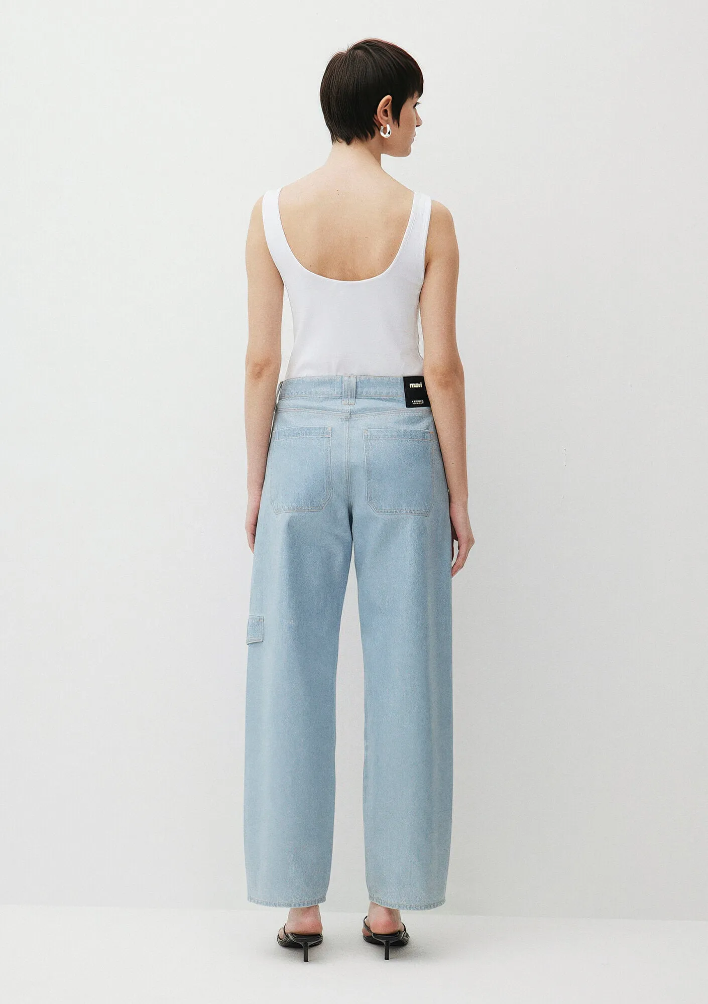 Marilla Bleached Wet Finish Denim  Jean Pants