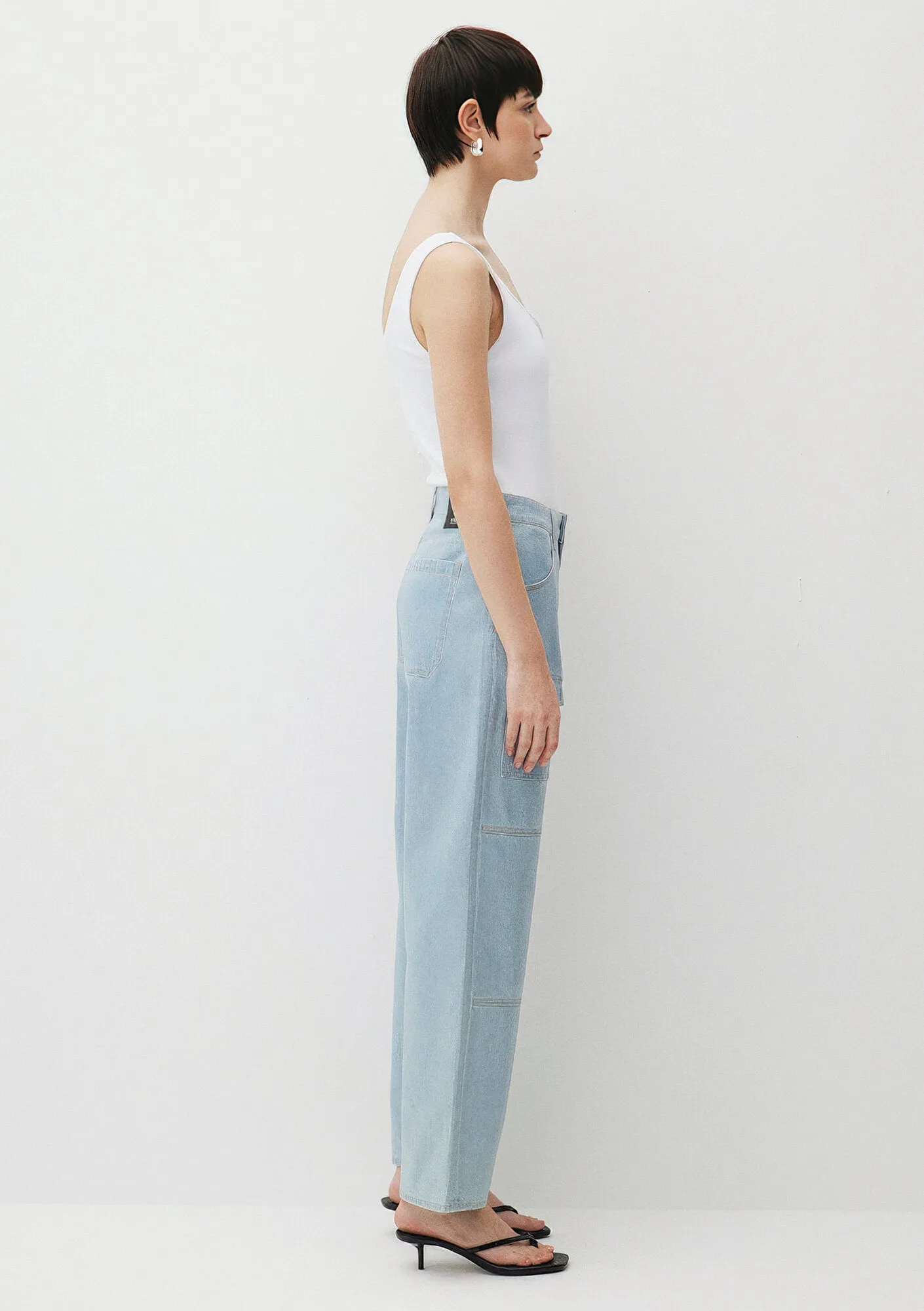 Marilla Bleached Wet Finish Denim  Jean Pants
