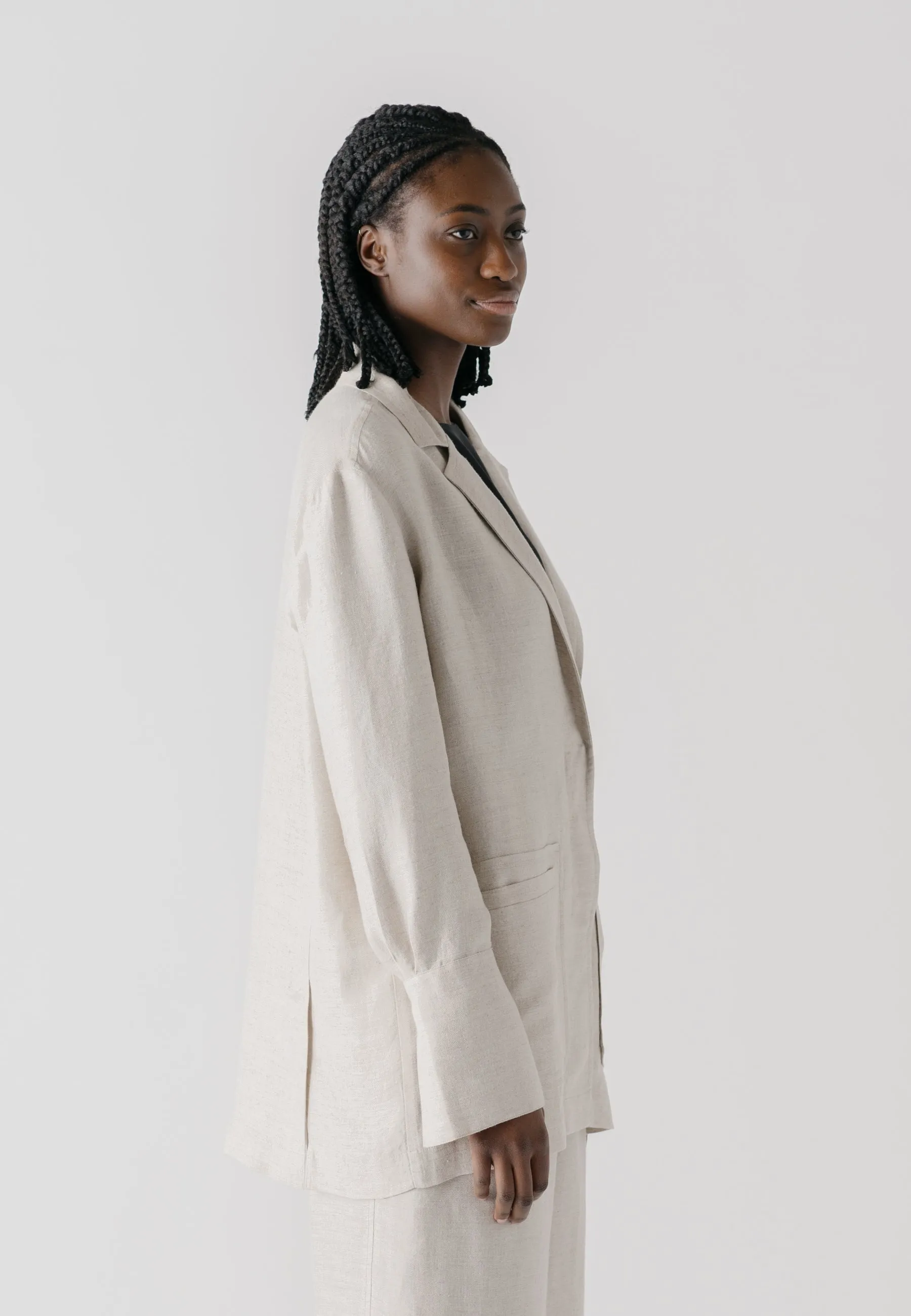Marrakesh Hemp & Linen Blazer | Stone