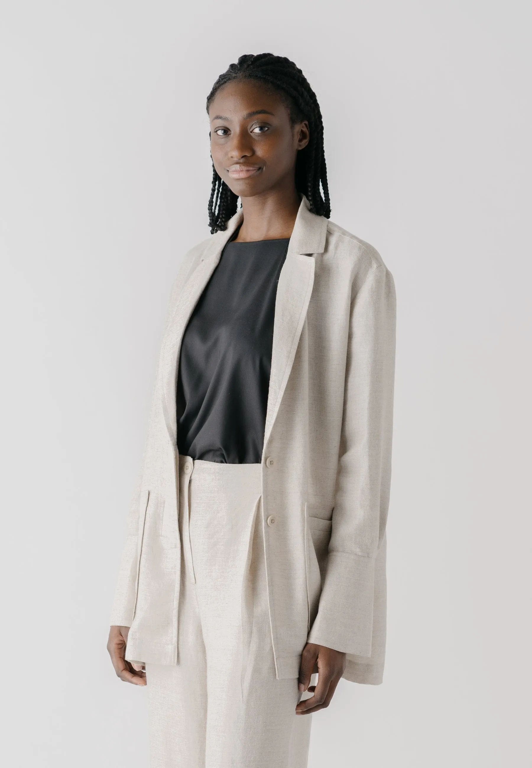 Marrakesh Hemp & Linen Blazer | Stone