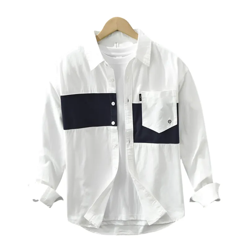 Matteo – Stylish Patchwork Long Sleeve Polo for Men