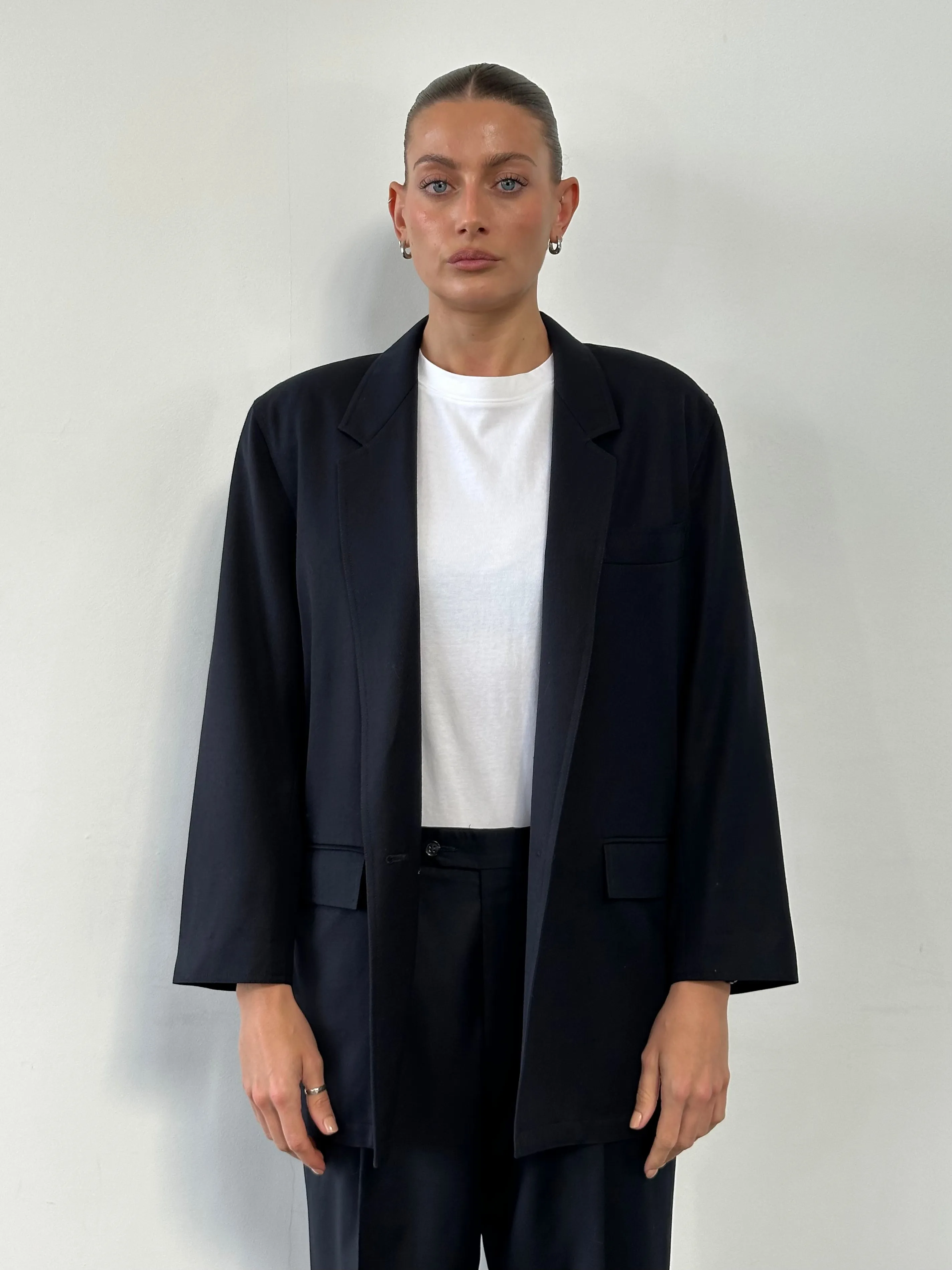 Max Mara Pure Wool Unlined Single Breasted Blazer - M
