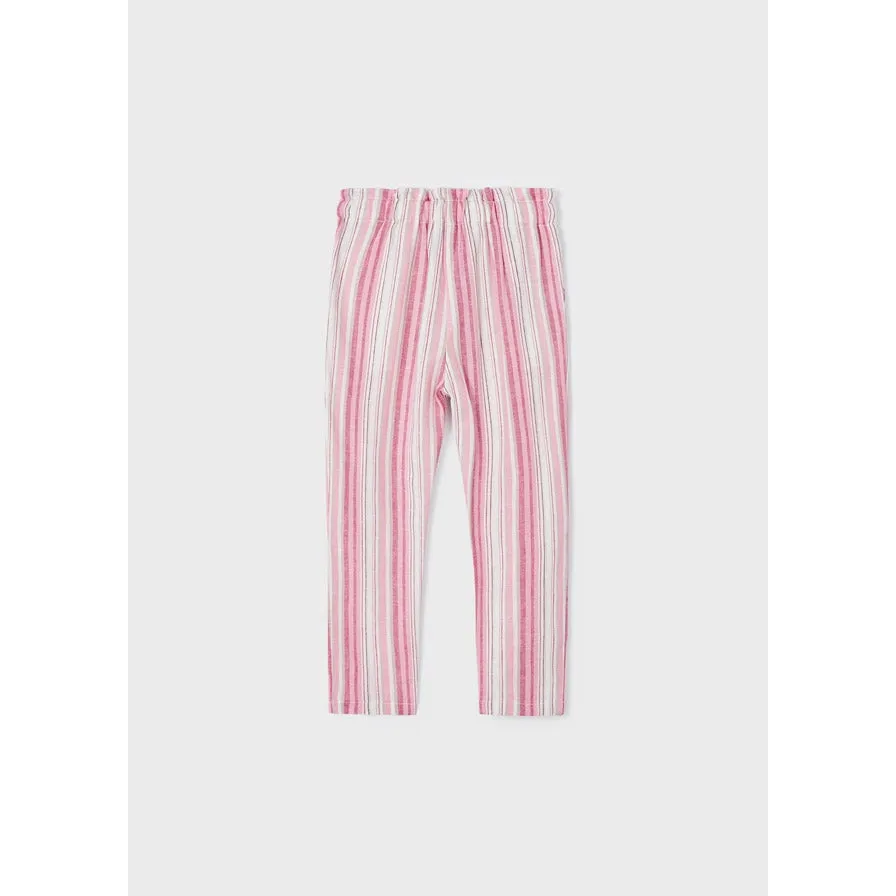 Mayoral Hibiscus Stripe Printed Linen Pants