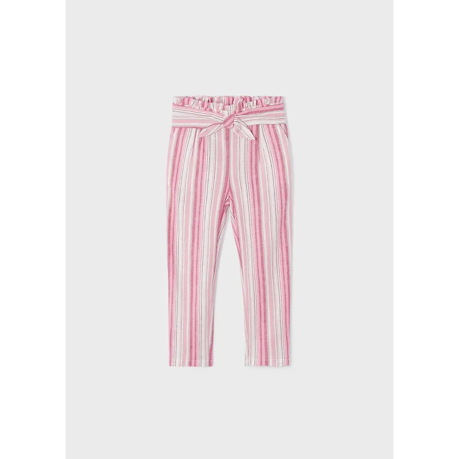 Mayoral Hibiscus Stripe Printed Linen Pants