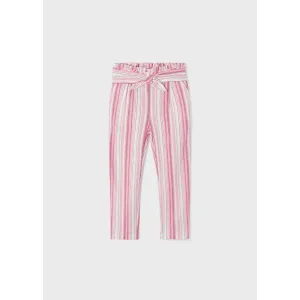 Mayoral Hibiscus Stripe Printed Linen Pants