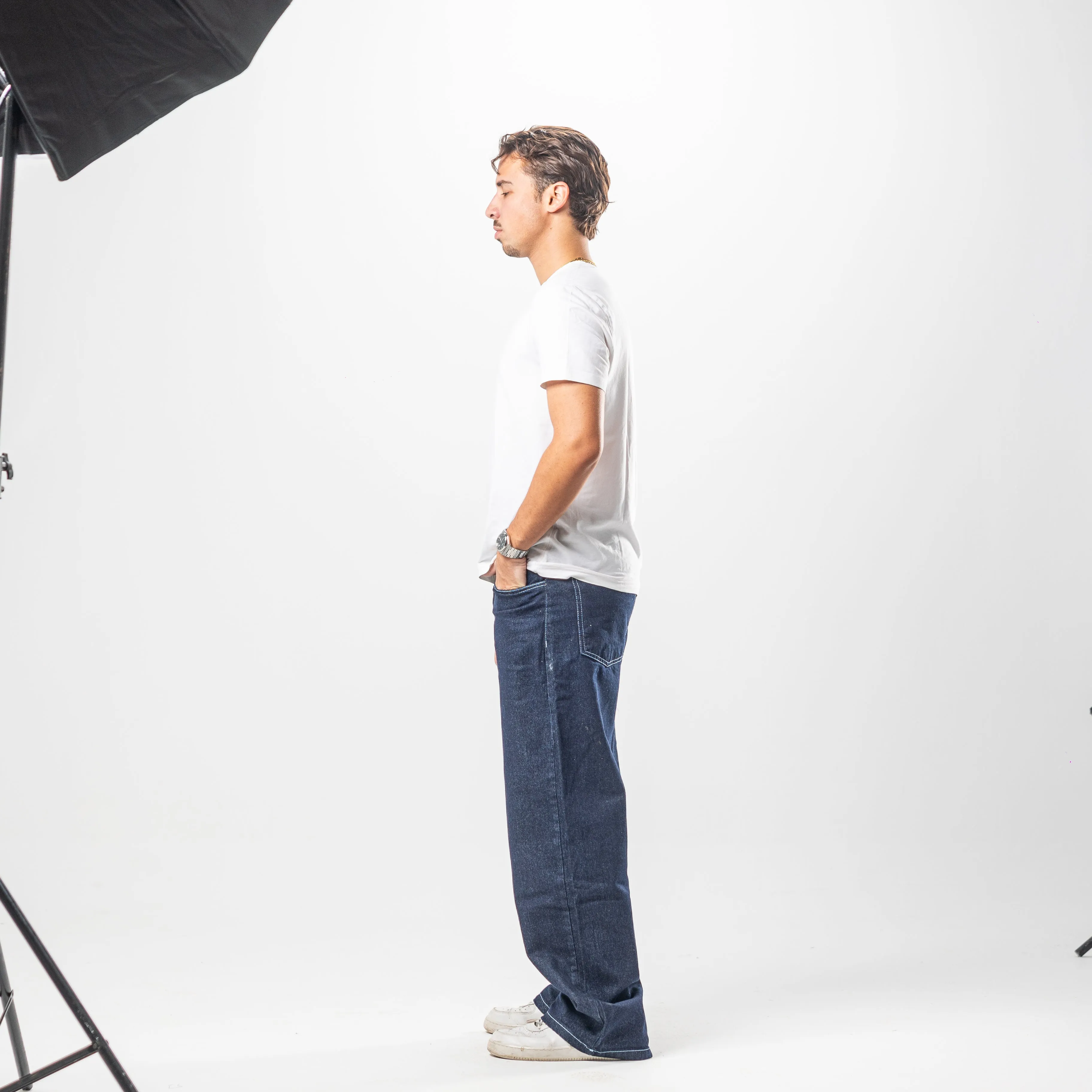 Men Baggy Jeans - Raw Denim