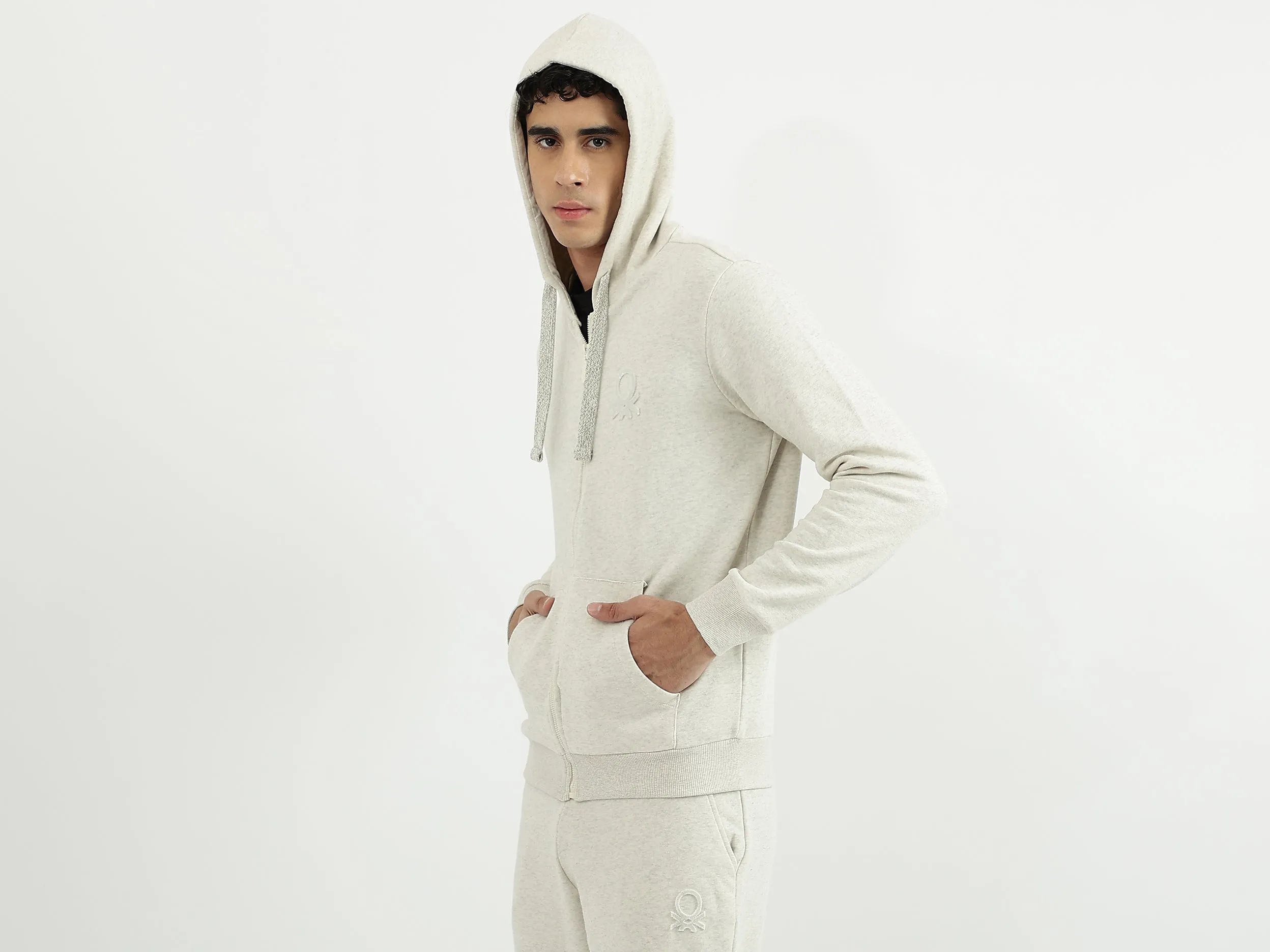 Men Brand Logo Hooded Neck Sweatshirt
