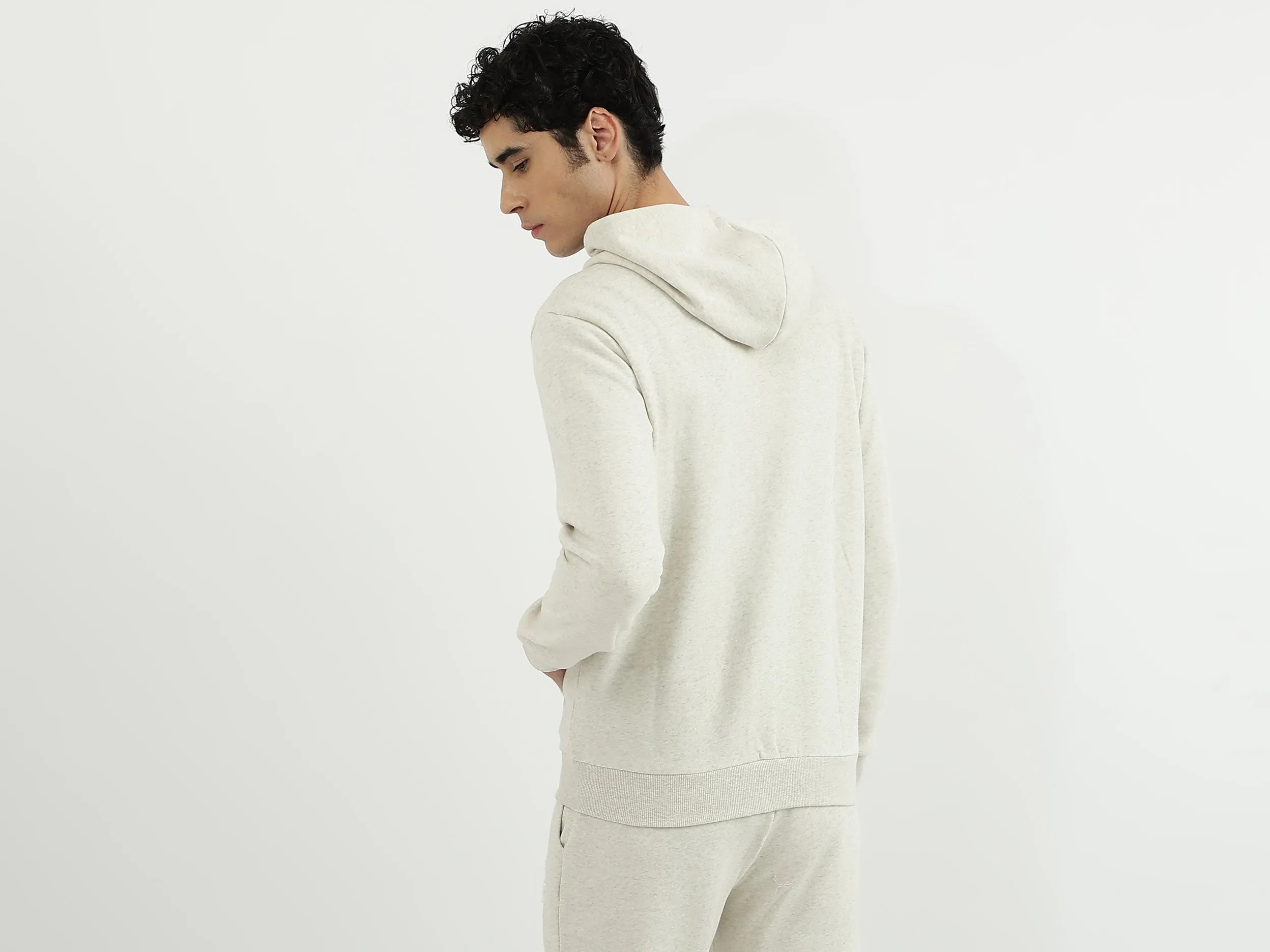 Men Brand Logo Hooded Neck Sweatshirt