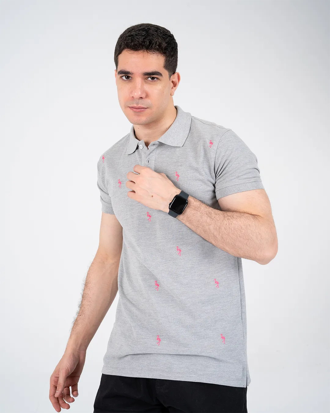 Men Half-Sleeves Polo T-shirt Embroidered