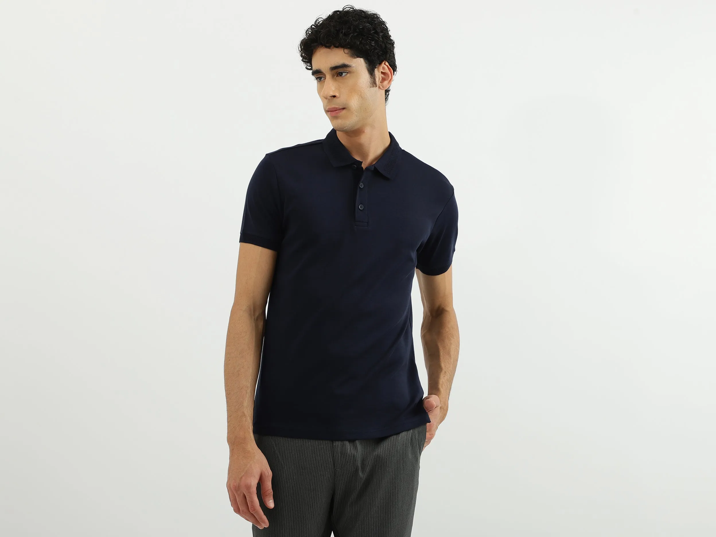 Men Solid Polo Neck Polo T-Shirt