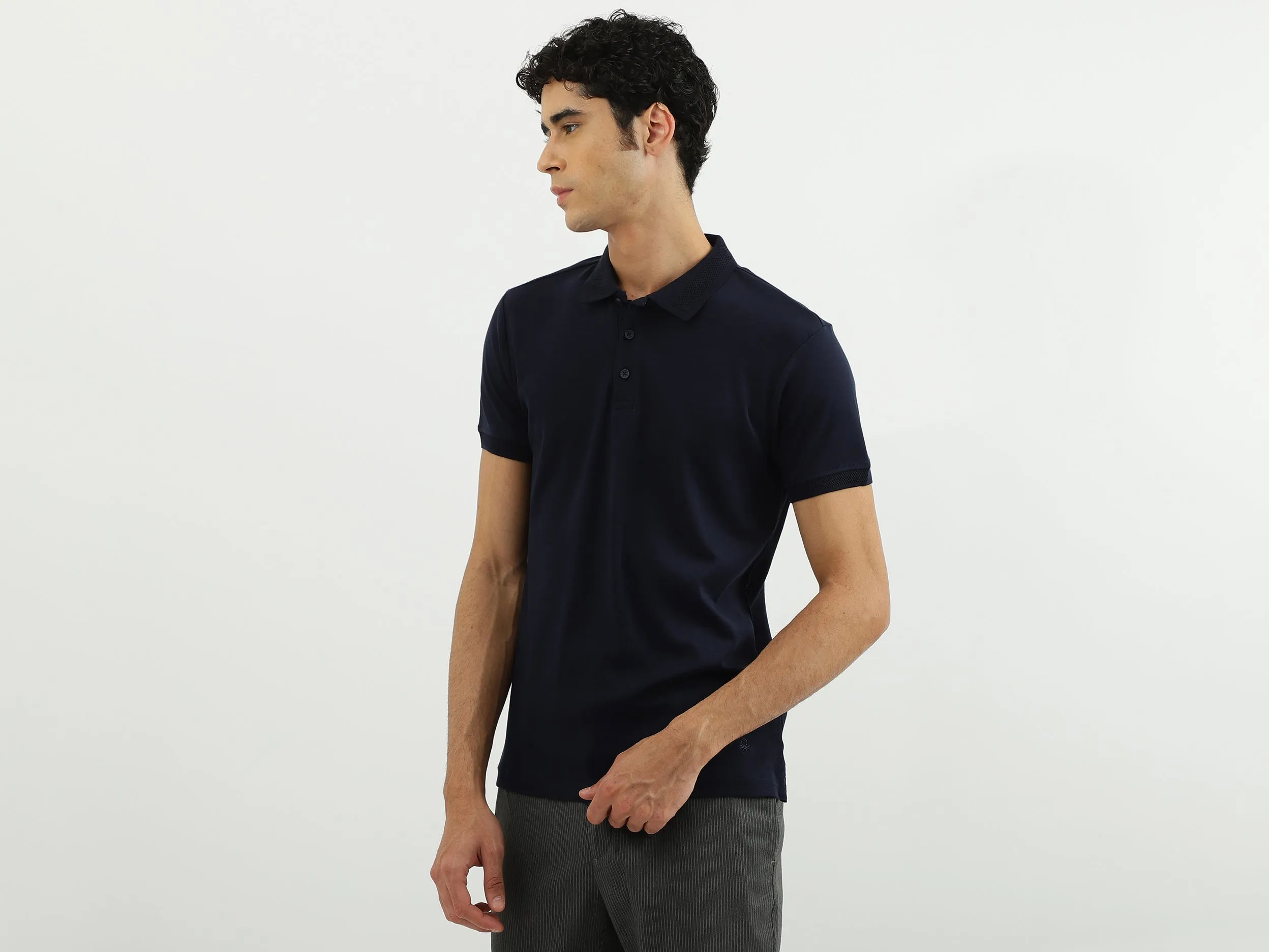 Men Solid Polo Neck Polo T-Shirt