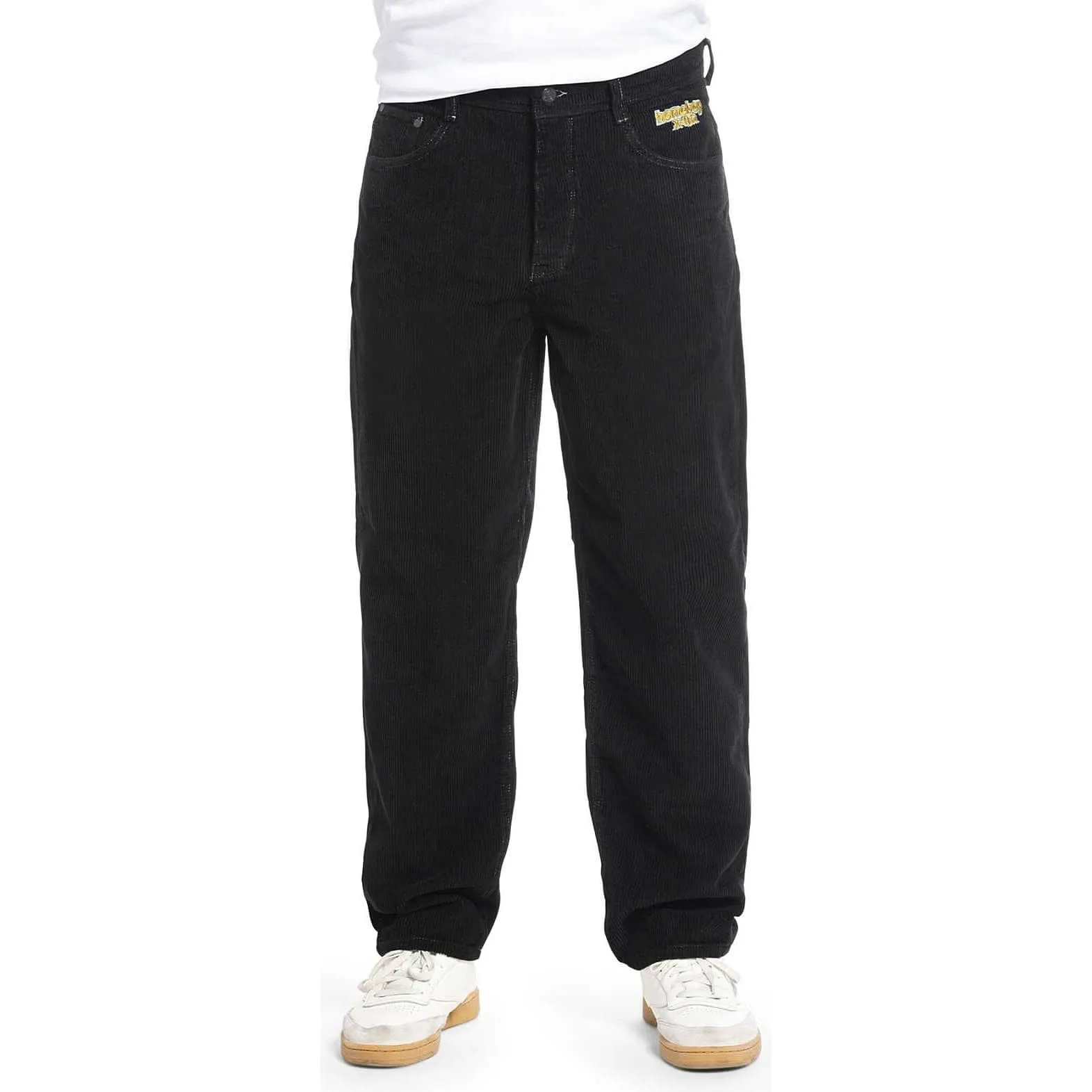 Menčestrové nohavice Homeboy X-tra BAGGY Cord pants BLACK čierne