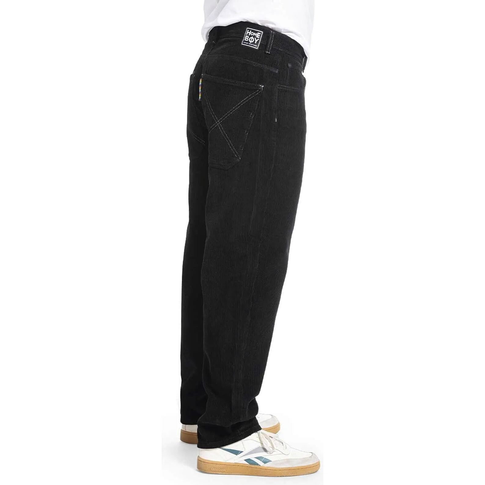 Menčestrové nohavice Homeboy X-tra BAGGY Cord pants BLACK čierne