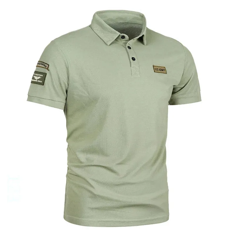 Men's 5XL Solid Color Casual Polo Shirts - Short Sleeve Streetwear