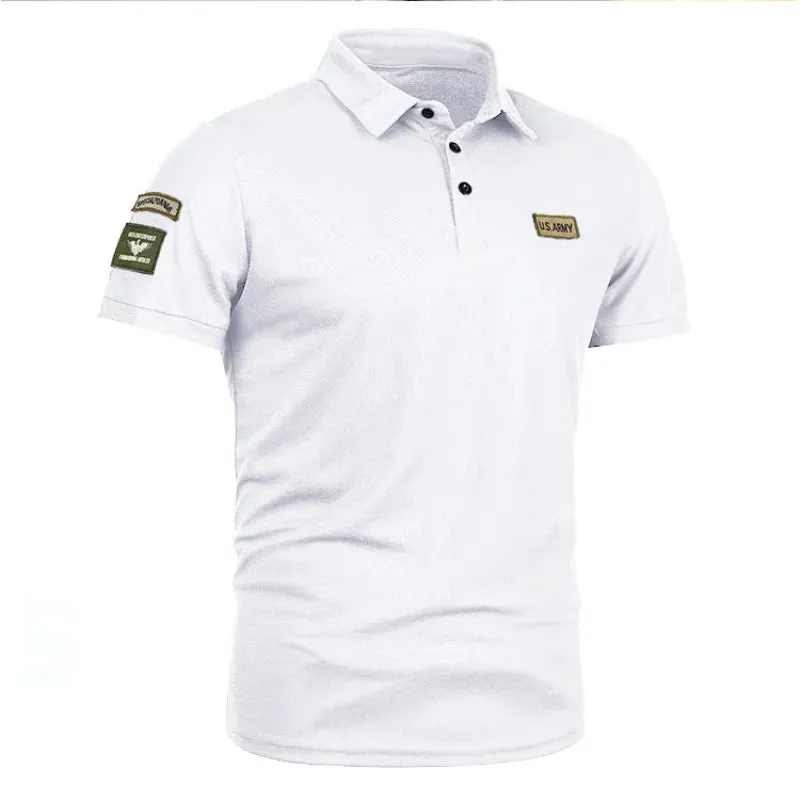 Men's 5XL Solid Color Casual Polo Shirts - Short Sleeve Streetwear