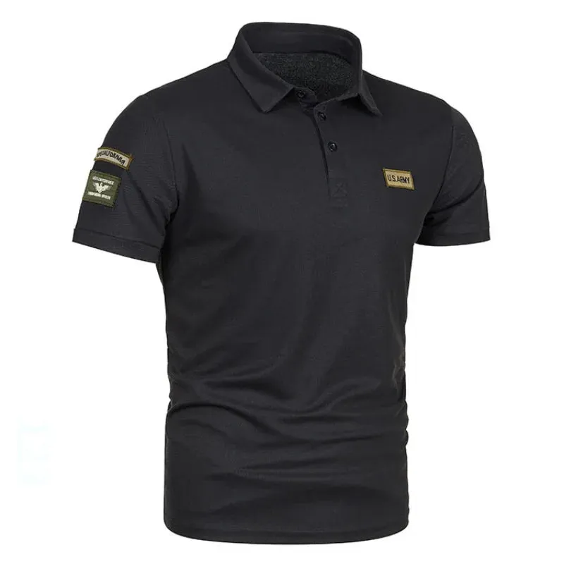 Men's 5XL Solid Color Casual Polo Shirts - Short Sleeve Streetwear