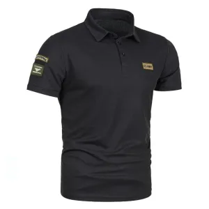 Men's 5XL Solid Color Casual Polo Shirts - Short Sleeve Streetwear