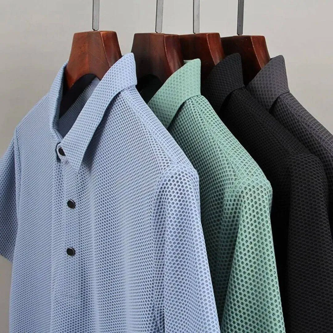 Men’s Breathable Knitted Air Flow Polo Shirt