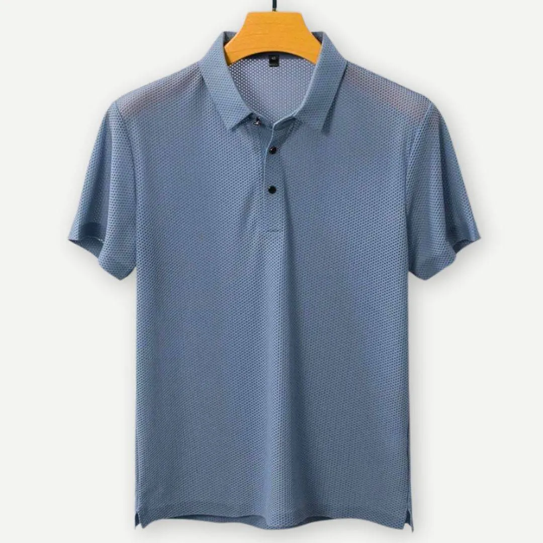 Men’s Breathable Knitted Air Flow Polo Shirt