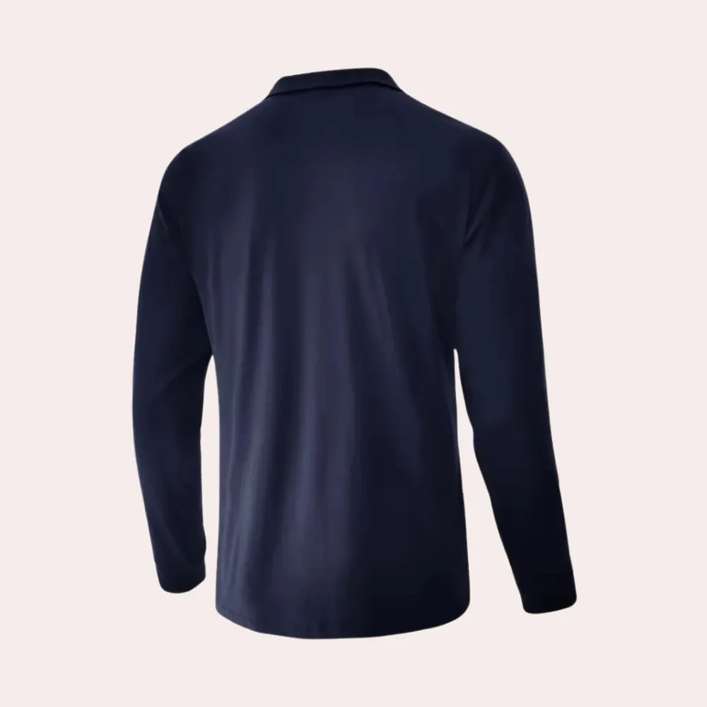 Men’s Classic Stripe Long Sleeve Polo Shirt