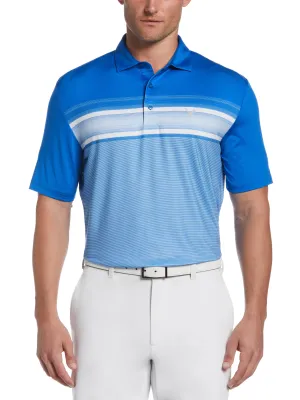 Mens Engineered Energy Print Stripe Golf Polo