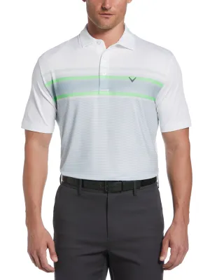 Mens Engineered Energy Print Stripe Golf Polo
