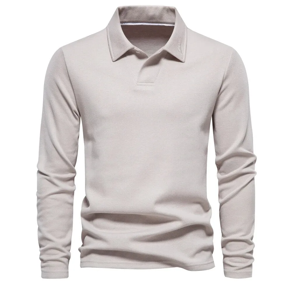 Men’s Stylish Long Sleeve Polo Top