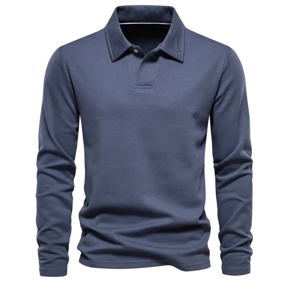 Men’s Stylish Long Sleeve Polo Top