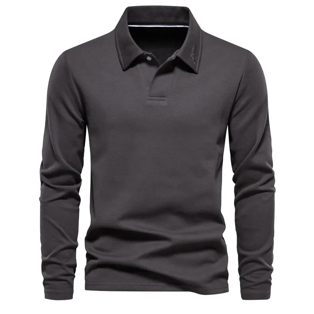 Men’s Stylish Long Sleeve Polo Top