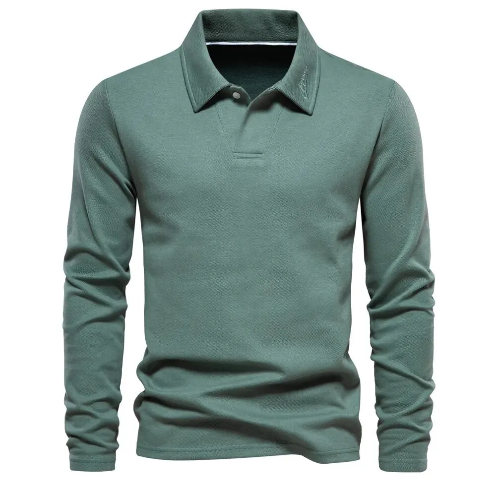 Men’s Stylish Long Sleeve Polo Top
