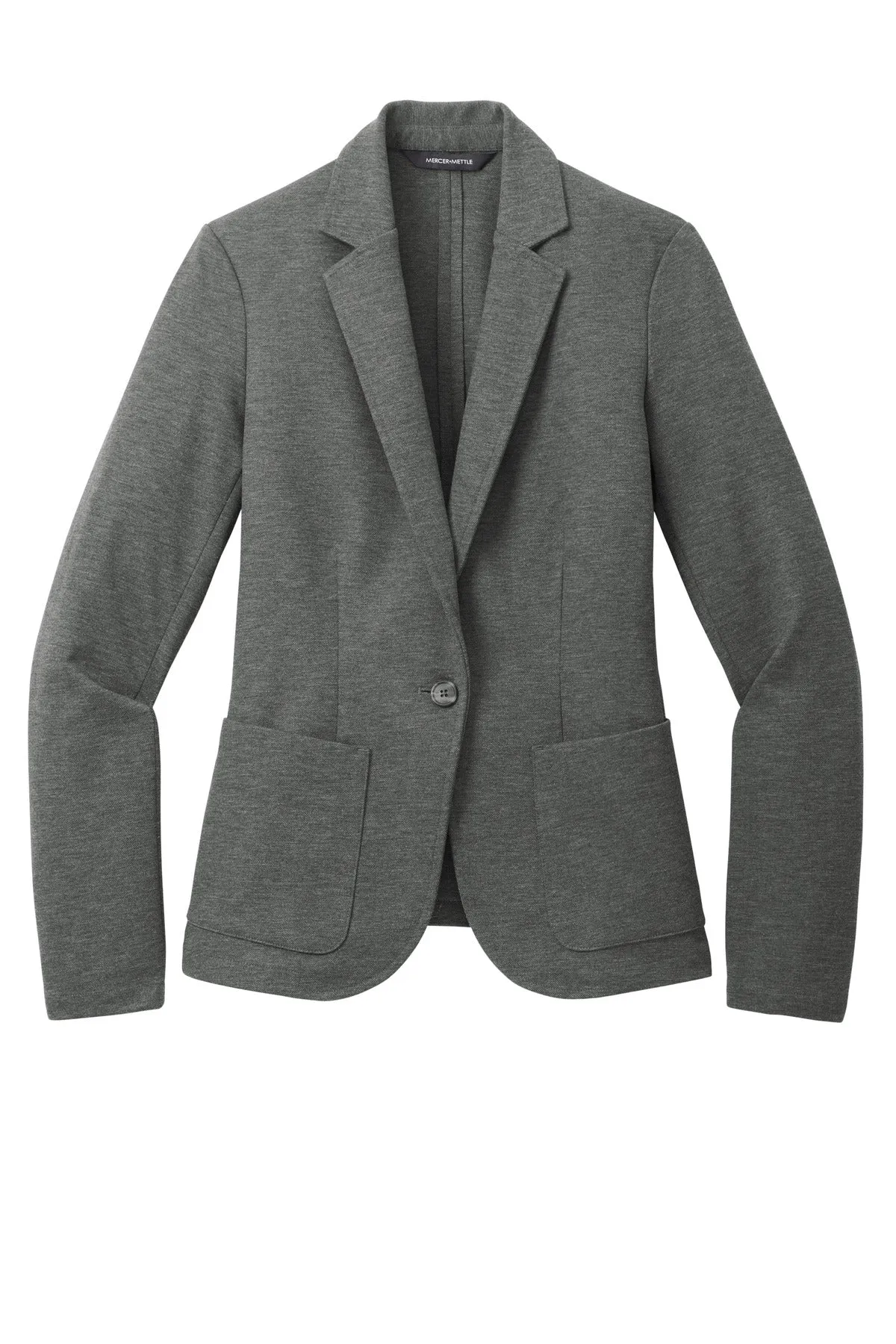 Mercer Mettle Women's Relaxed Knit Blazer MM3031 Storm Grey Heather