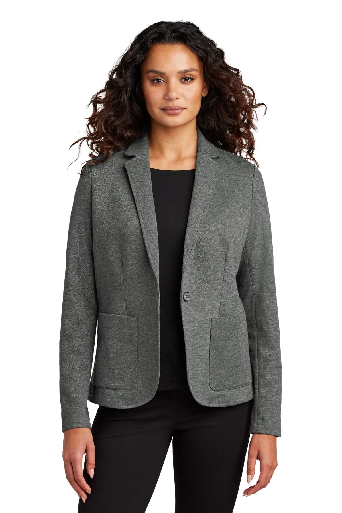 Mercer Mettle Women's Relaxed Knit Blazer MM3031 Storm Grey Heather