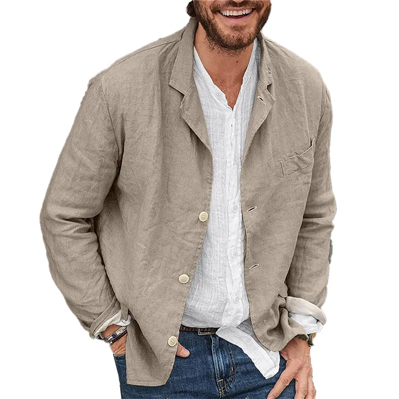 Merivo | Mens Casual Linen Blazer Lightweight Unlined Summer Jacket Smart Look for Jeans, Office or 60s-Inspired Outfits