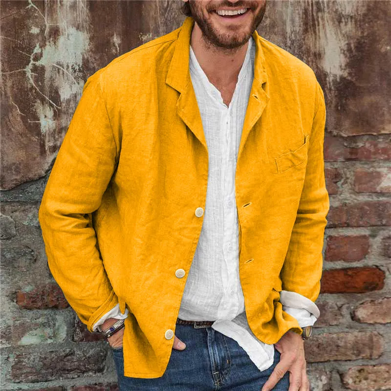 Merivo | Mens Casual Linen Blazer Lightweight Unlined Summer Jacket Smart Look for Jeans, Office or 60s-Inspired Outfits