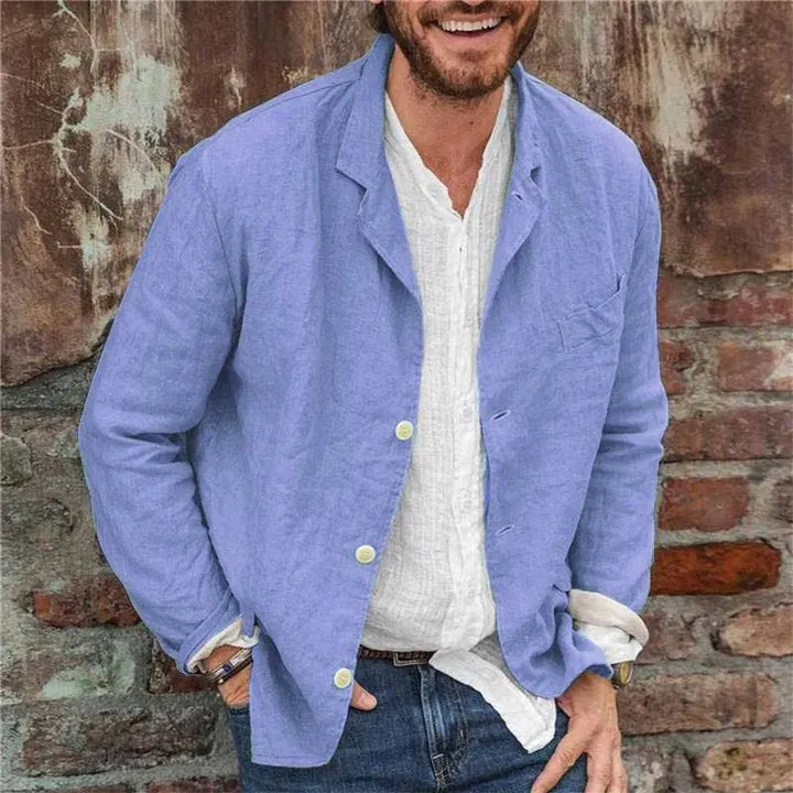 Merivo | Mens Casual Linen Blazer Lightweight Unlined Summer Jacket Smart Look for Jeans, Office or 60s-Inspired Outfits