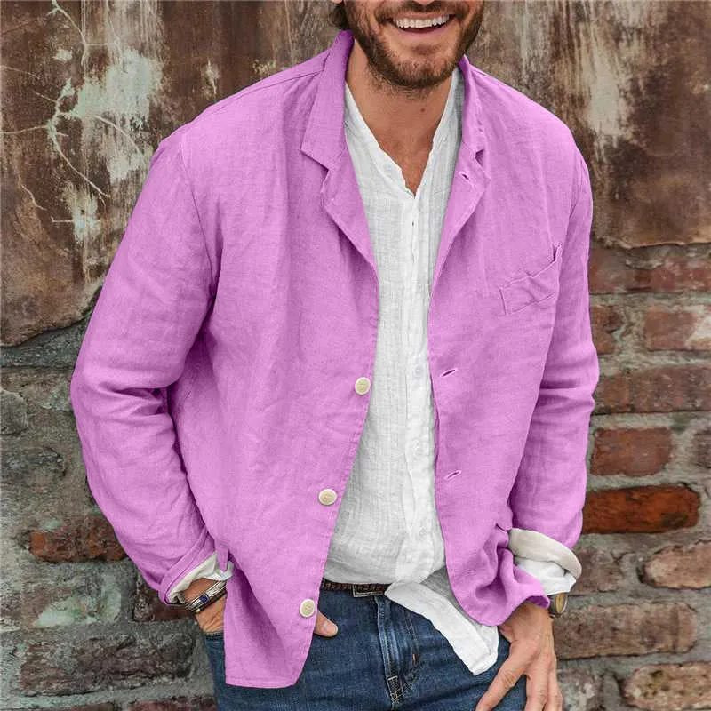 Merivo | Mens Casual Linen Blazer Lightweight Unlined Summer Jacket Smart Look for Jeans, Office or 60s-Inspired Outfits