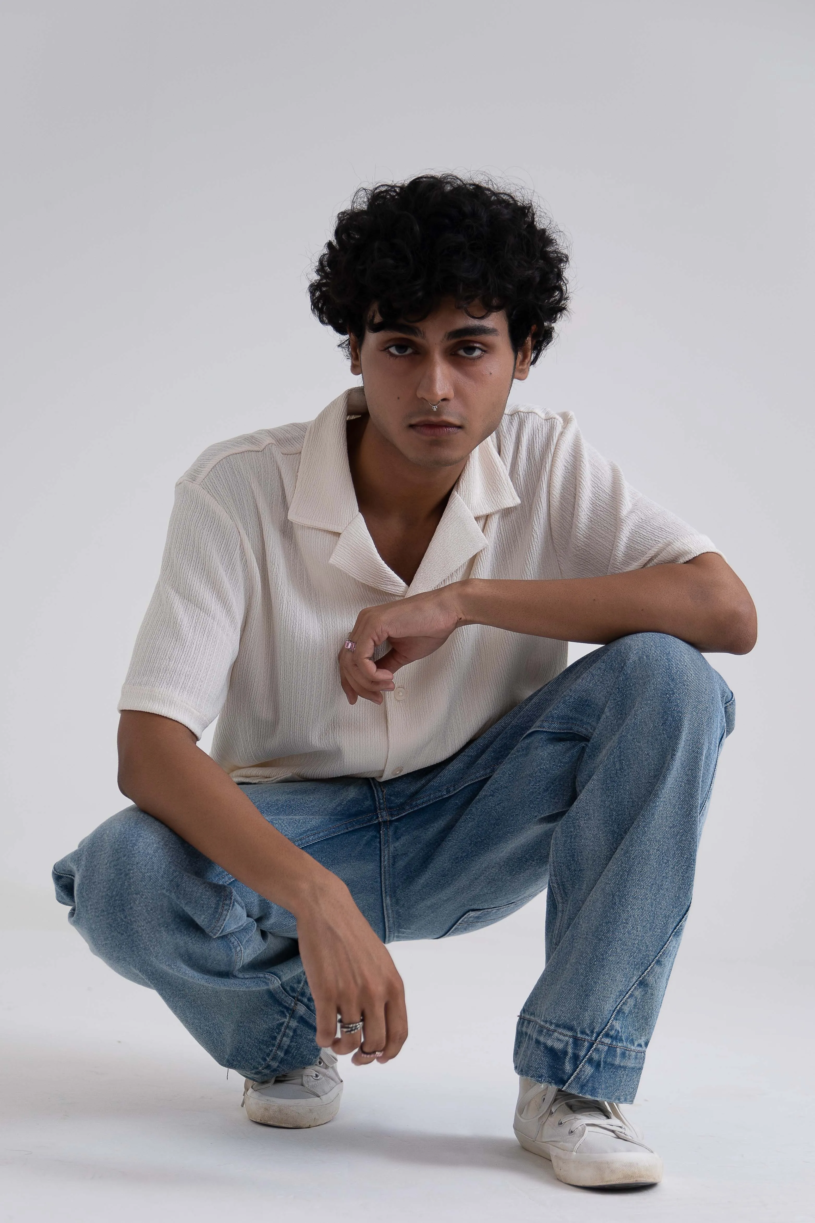 Metro Comfort Loose Jeans: Blue Stripes