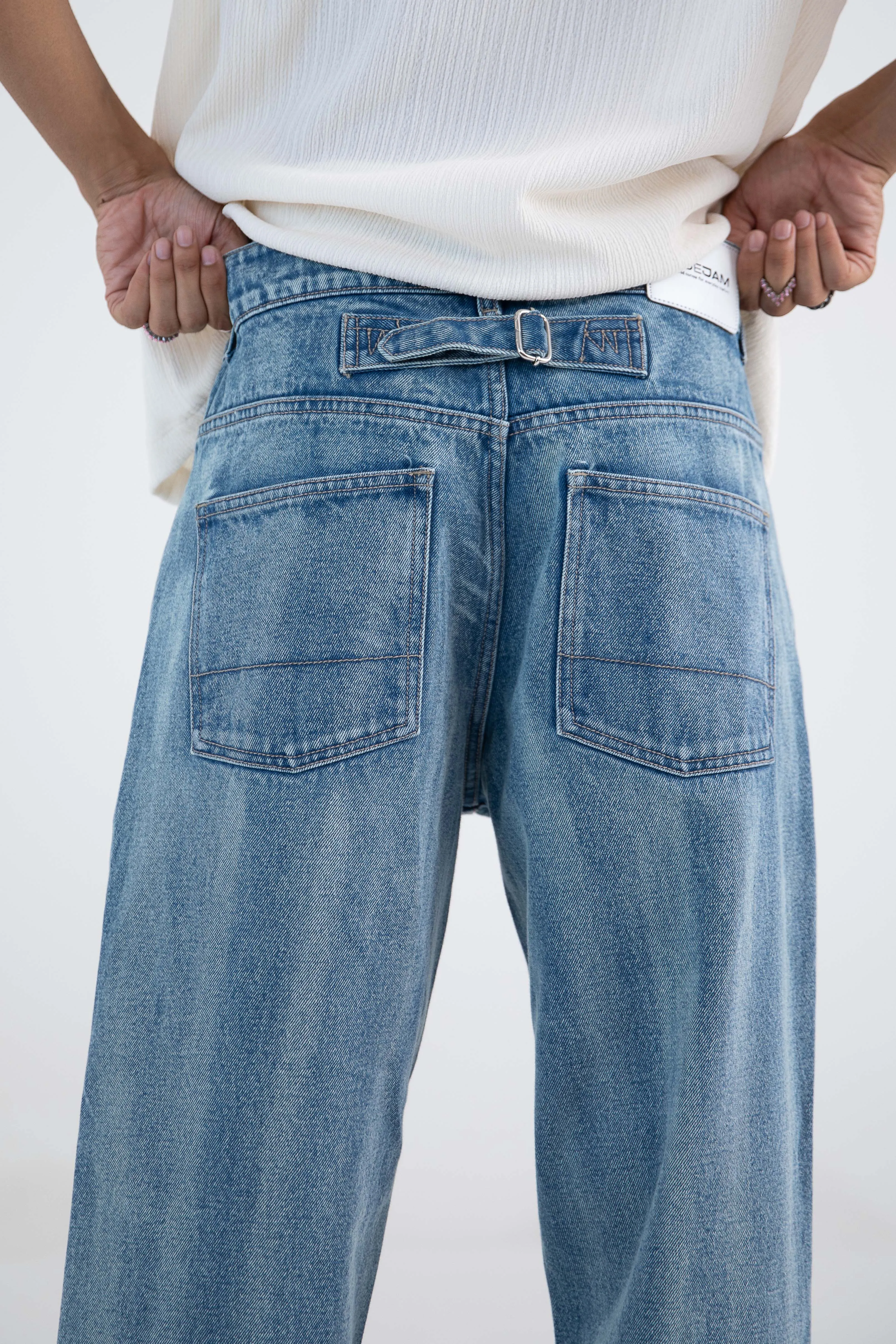 Metro Comfort Loose Jeans: Blue Stripes