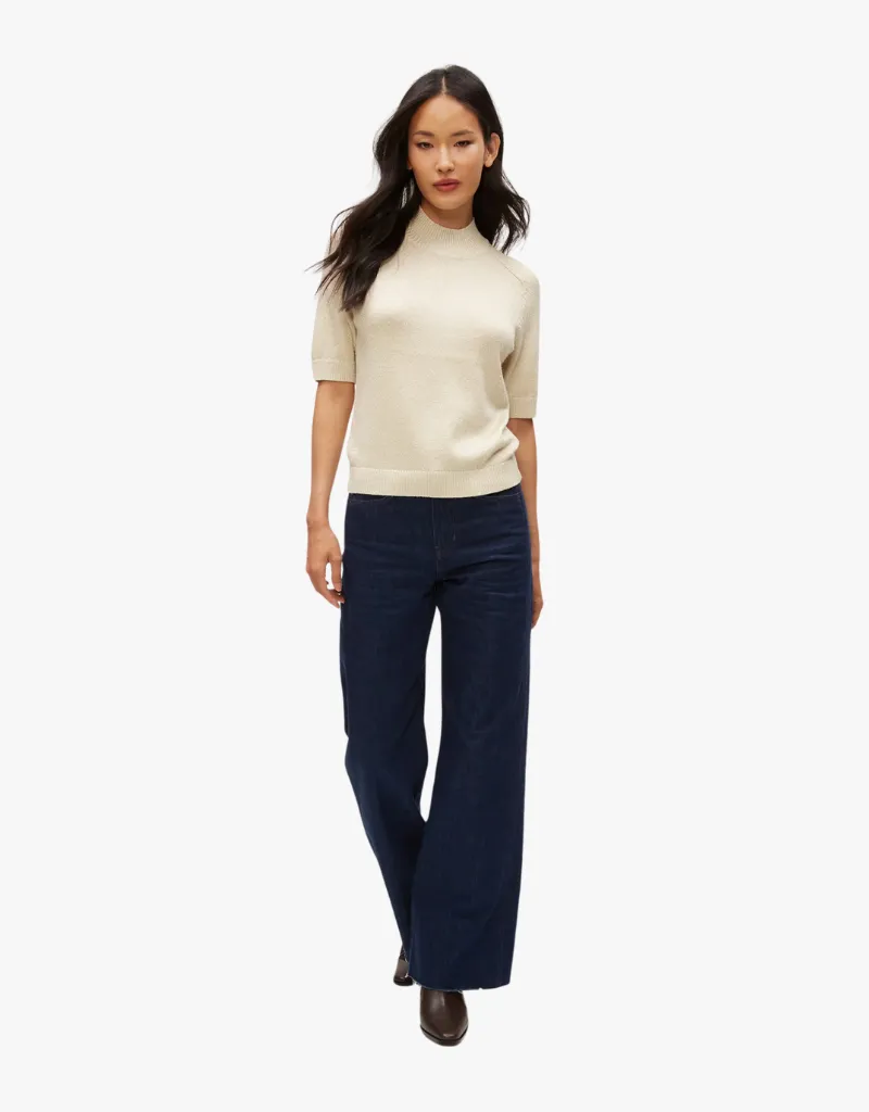 Michael Stars Sabel Metallic Sweater in Champagne