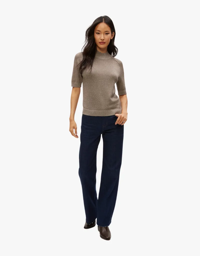 Michael Stars Sabel Metallic Sweater in Pewter