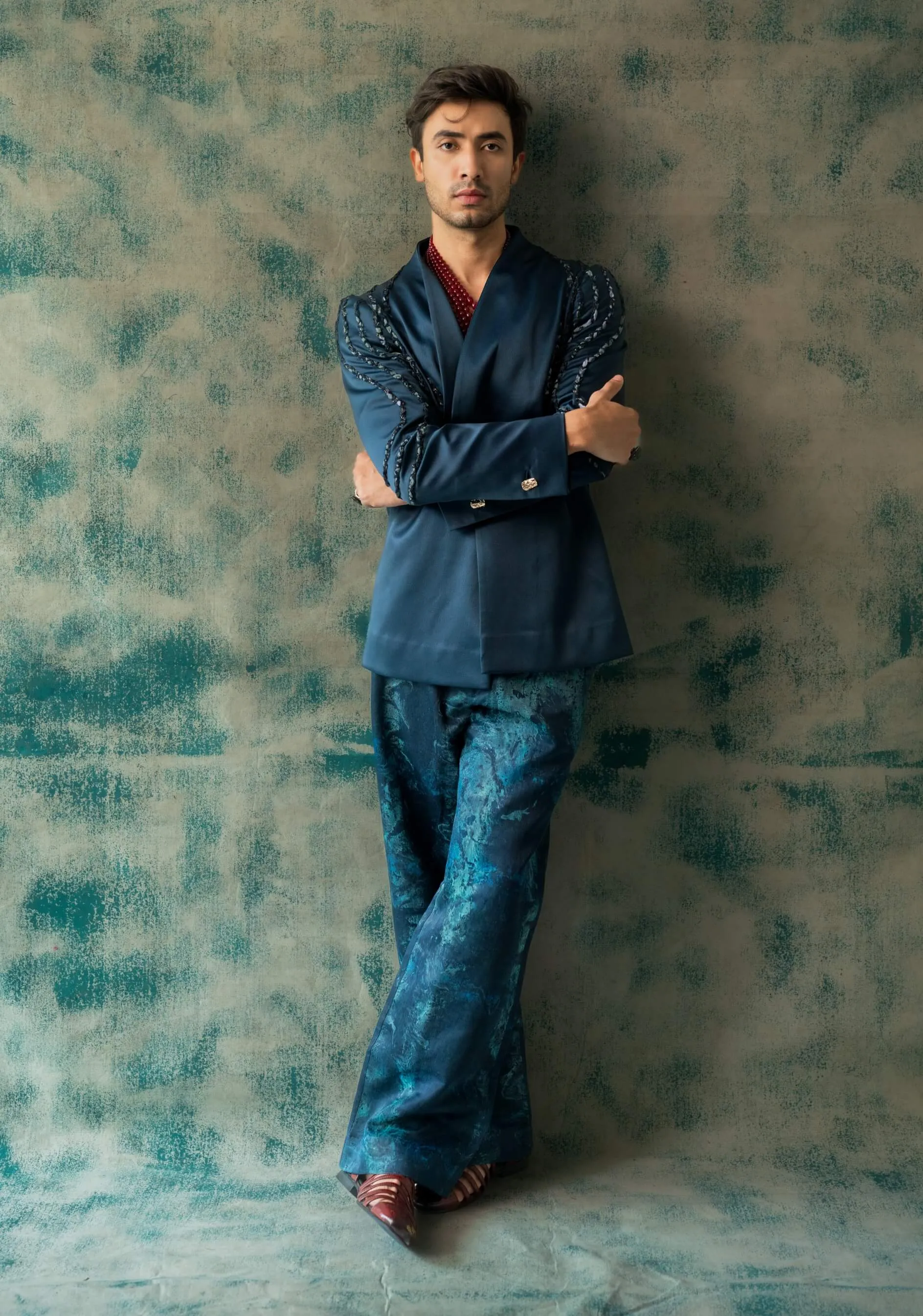 Midnight blue sage blazer and trouser