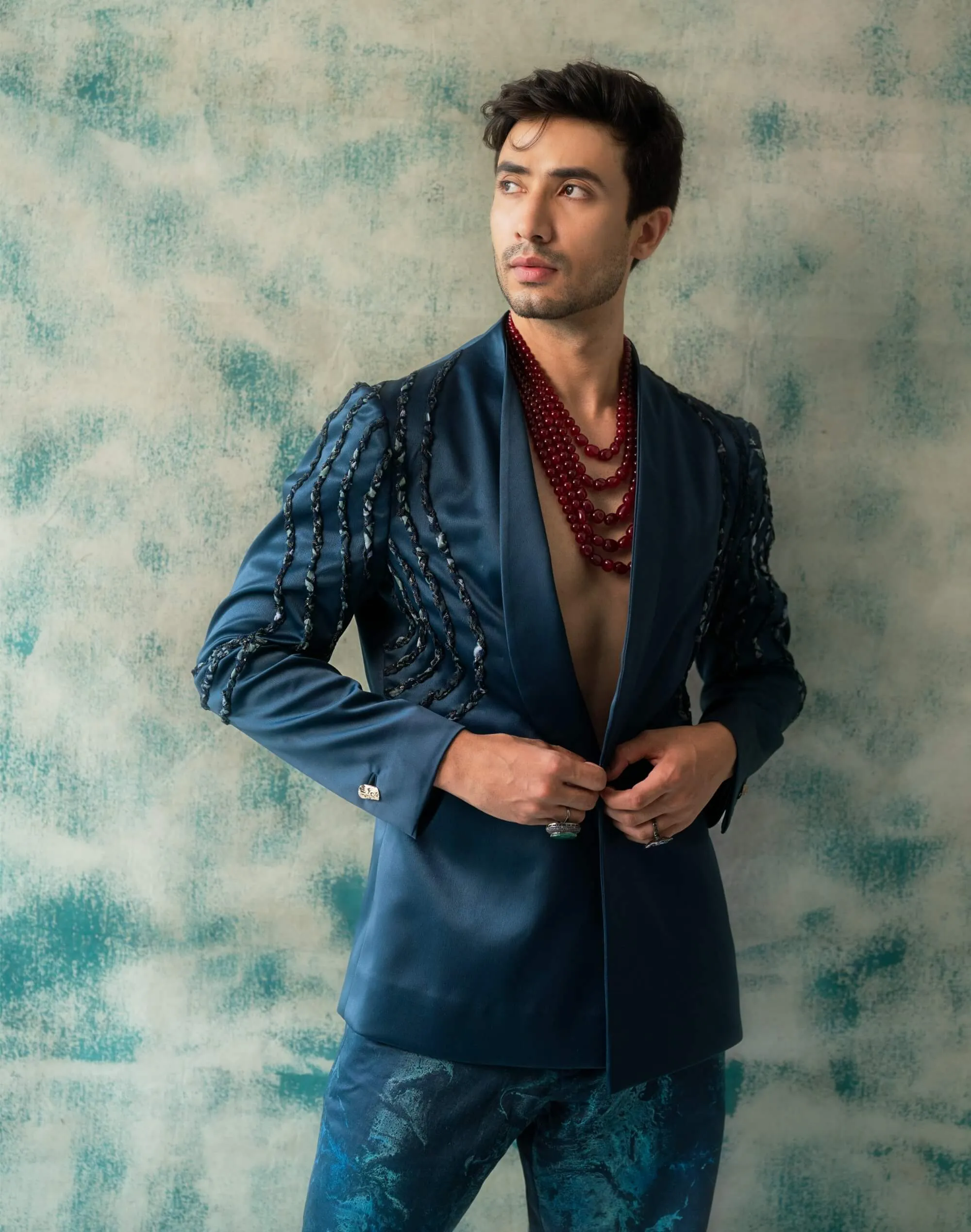 Midnight blue sage blazer and trouser