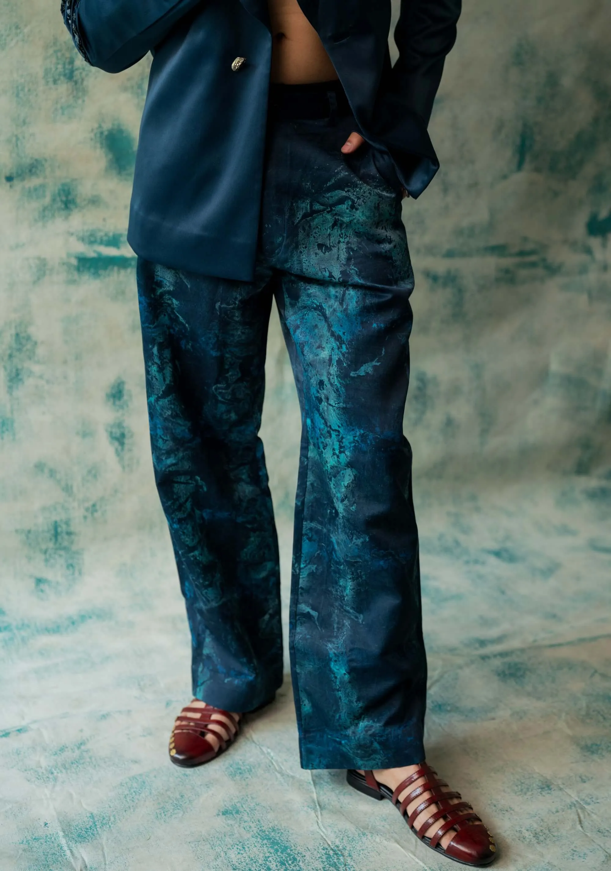 Midnight blue sage blazer and trouser