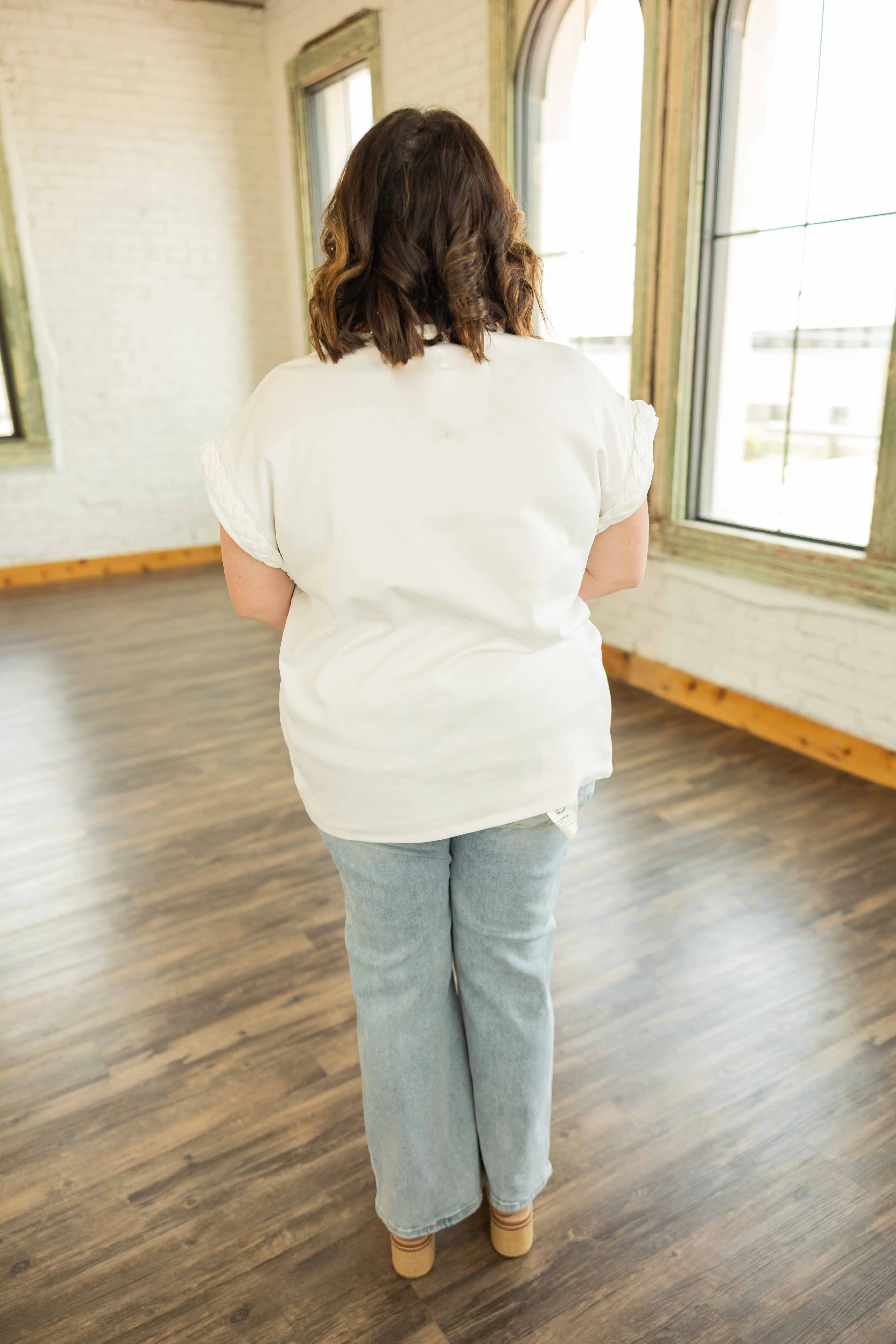 MILA PLUS BRAIDED SLEEVE TOP