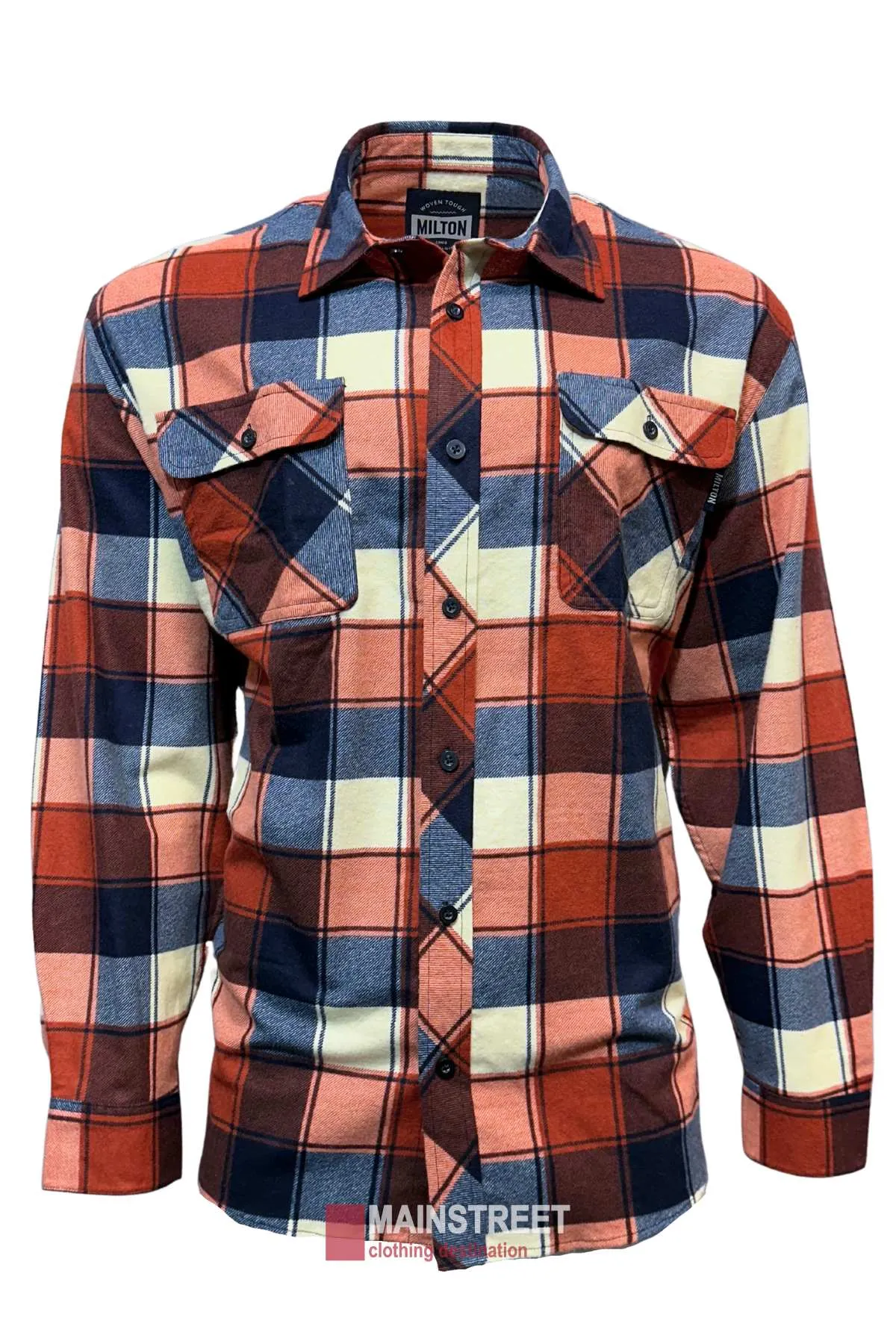 Milton Open Front Flannelette Shirt - 3XL-4XL