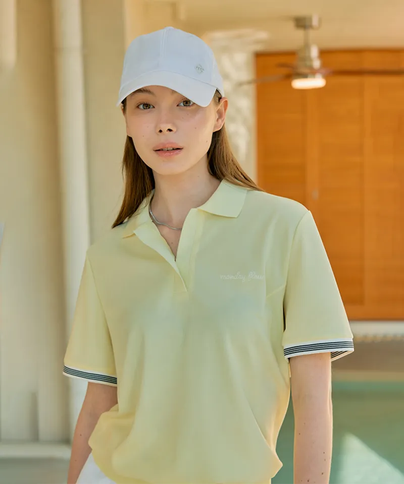 Monday Flow Women's Match Point Collar Top - Lemon